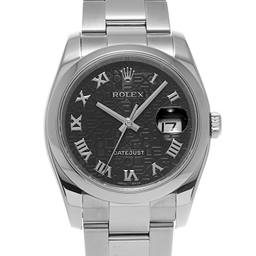ロレックス デイトジャスト 116200 ブラックコンピュータ メンズ 時計 【中古】【wristwatch】