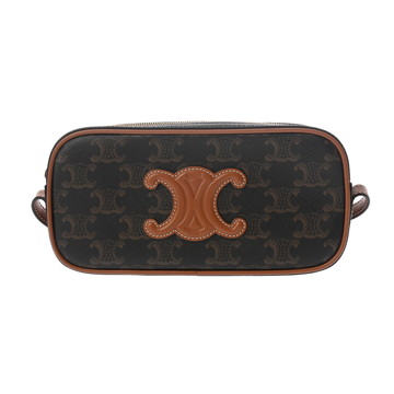セリーヌ キュイル ミニ カメラバッグ タン 10J582EGP.04LU トリオンフ キャンバス/カーフ レディース バッグ 【中古】【bag】