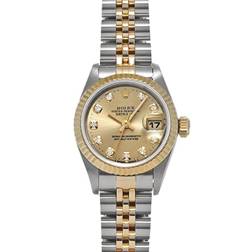 ロレックス デイトジャスト 69173G シャンパン/ダイヤモンド レディース 時計 【中古】【wristwatch】