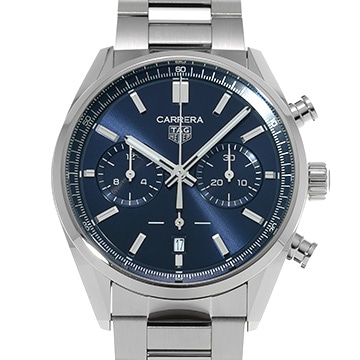 タグ ホイヤー カレラ キャリバーホイヤー02 クロノグラフ CBN2011.BA0642 ブルー メンズ 時計 【中古】【wristwatch】
