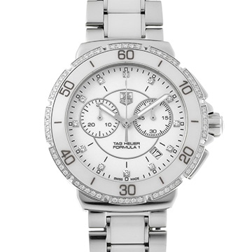 タグ ホイヤー フォーミュラ1 クォーツ クロノグラフ CAH1213.BA0863 ホワイト/ダイヤモンド レディース 時計 【中古】【wristwatch】