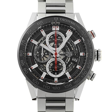 タグ ホイヤー カレラ キャリバーホイヤー01 クロノグラフ CAR201V.FT6046 ブラック メンズ 時計 【中古】【wristwatch】