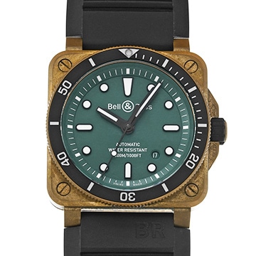 ベル＆ロス BR 03-92 ダイバー ブラック＆グリーン ブロンズ BR03-92-D-LT-BR/SRB グリーン メンズ 時計 【中古】【wristwatch】