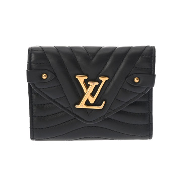 ルイ ヴィトン ニューウェーブ ジプト コンパクト ウォレット ノワール M63789 カーフレザー レディース 財布 【中古】【purse】