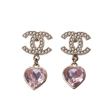 シャネル ココマーク  ホワイト/ピンク/ゴールド AB9100 メタル/フェイクパール/ラインストーン レディース ジュエリー 【中古】【jewelry】