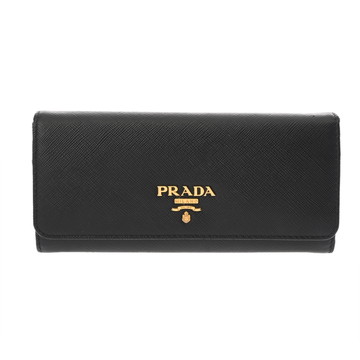 プラダ 長財布 ブラック 1MH132 サフィアーノレザー レディース 財布 【中古】【purse】