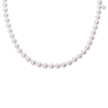 ミキモト パールネックレス 6.5-7.0mm Ｍチャーム付き SIL刻印 シルバー シルバー925/パール レディース ジュエリー 【中古】【jewelry】