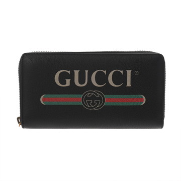 グッチ ラウンドファスナー長財布  ブラック 496317 ユニセックス 財布 【中古】【purse】