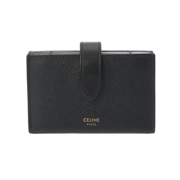 セリーヌ アコーディオン カードホルダー ブラック 10B693BFP グレインレザー レディース 【中古】【other】