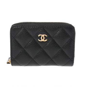 シャネル マトラッセ クラシック ジップ コインパース ブラック AP0216 グレインドカーフレザー レディース 財布 【中古】【purse】