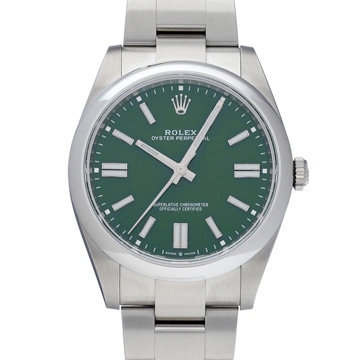 ロレックス オイスターパーペチュアル 41 124300 グリーン メンズ 時計 【中古】【wristwatch】