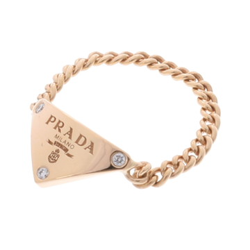 プラダ トライアングル チェーン リング 3PD ゴールド K18イエローゴールド YG レディース ジュエリー 【中古】【jewelry】