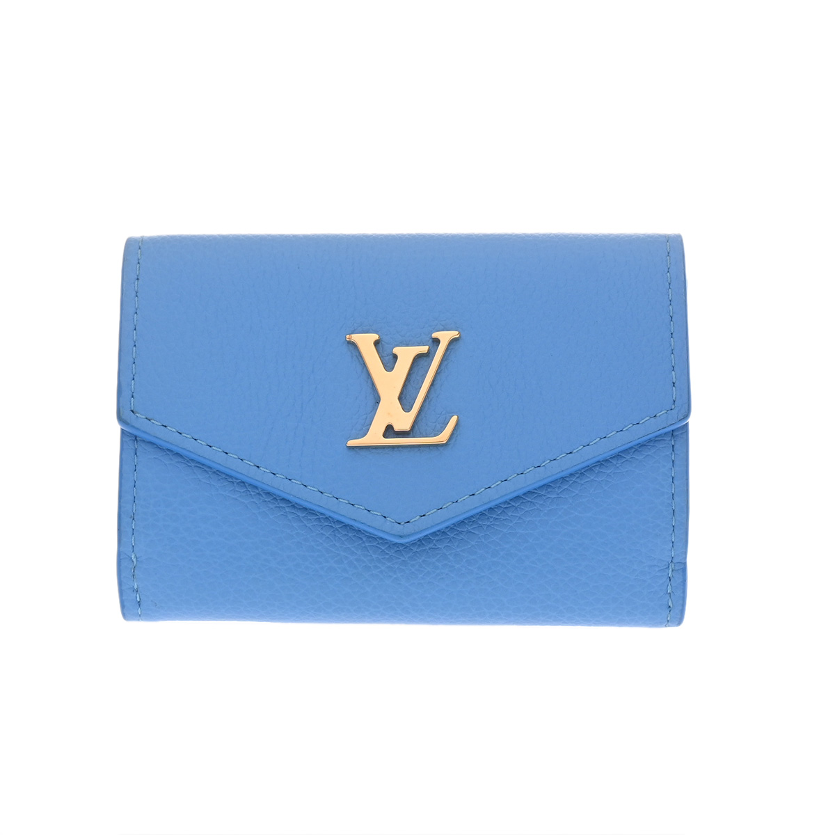 ルイ ヴィトン ポルトフォイユ ロックミニ ビビットブルー M63921 グレインドカーフ レディース 財布 【中古】【purse】