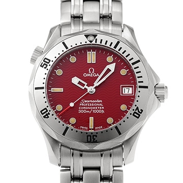 オメガ シーマスター プロフェッショナル 300 丸井限定 2552.61 レッド ユニセックス 時計 【中古】【wristwatch】