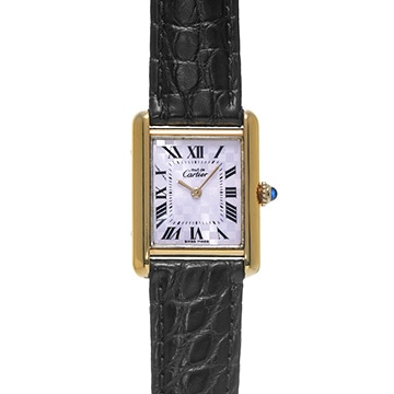 カルティエ マストタンク SM W1017554 パープル レディース 時計 【中古】【wristwatch】