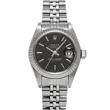 ロレックス デイトジャスト 79174 ブラック レディース 時計 【中古】【wristwatch】