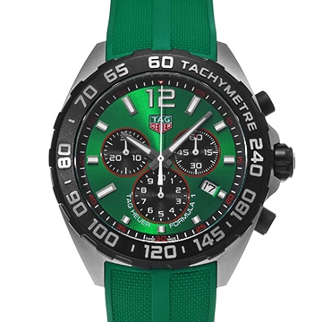 タグ ホイヤー フォーミュラ1 クォーツ クロノグラフ CAZ101AP.FT8056 グリーン メンズ 時計 【中古】【wristwatch】