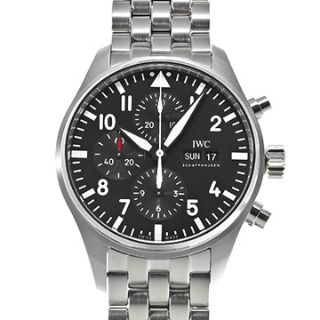 IWC パイロットウォッチ クロノグラフ IW377709 ブラック メンズ 時計 【中古】【wristwatch】