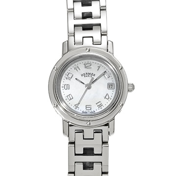 エルメス クリッパー CL4.210 ホワイトシェル レディース 時計 【中古】【wristwatch】