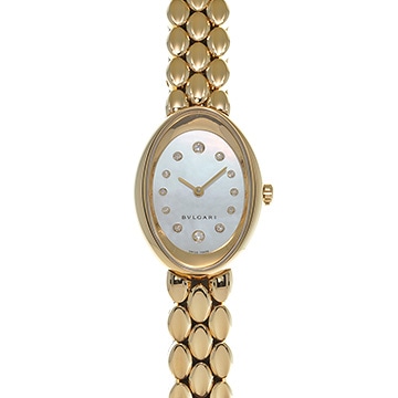ブルガリ オーバル OV32G ホワイトシェル/ダイヤモンド レディース 時計 【中古】【wristwatch】