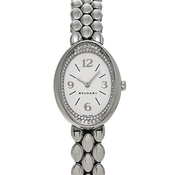 ブルガリ オーバル OVW32G ホワイト/ダイヤモンド レディース 時計 【中古】【wristwatch】