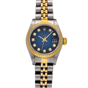 ロレックス デイトジャスト 69173G ブルー/ダイヤモンド レディース 時計 【中古】【wristwatch】