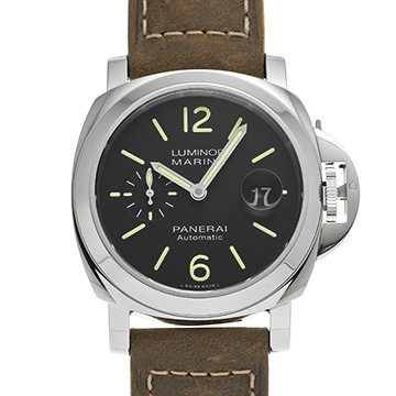 パネライ ルミノールマリーナ オートマティック アッチャイオ PAM01104 ブラック メンズ 時計 【中古】【wristwatch】