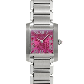カルティエ タンク フランセーズ SM W51030Q3 ピンク レディース 時計 【中古】【wristwatch】