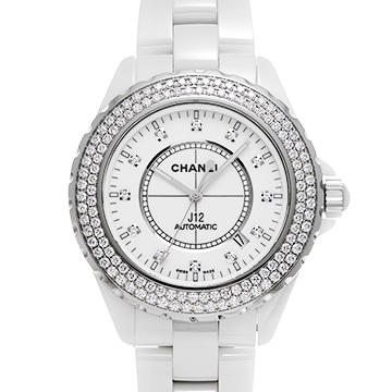 シャネル J12 42MM H2013 ホワイト/ダイヤモンド メンズ 時計 【中古】【wristwatch】