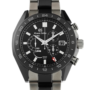 グランドセイコー スポーツコレクション ブラックセラミックス スプリングドライブ クロノグラフ GMT SBGC223 ブラック メンズ 時計 【中古】【wristwatch】