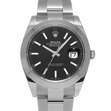 ロレックス デイトジャスト 41 126300 ブラック メンズ 時計 【中古】【wristwatch】