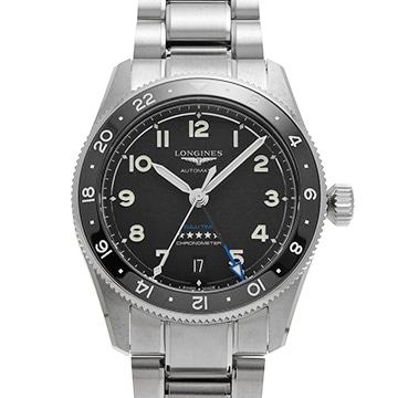 ロンジン スピリット ズールータイム L3.802.4.53.6 ブラック メンズ 時計 【中古】【wristwatch】