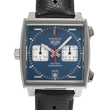 タグ ホイヤー モナコ キャリバー11 クロノグラフ スティーブ・マックイーン CAW211P.FC6356 ブルー/シルバー メンズ 時計 【中古】【wristwatch】