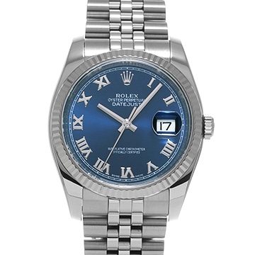 ロレックス デイトジャスト 116234 ブルー メンズ 時計 【中古】【wristwatch】