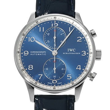 IWC ポルトギーゼ クロノグラフ IW371432 ブルー メンズ 時計 【中古】【wristwatch】