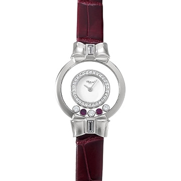 ショパール ハッピーダイヤモンド リボン 20/5334 ホワイトシェル レディース 時計 【中古】【wristwatch】