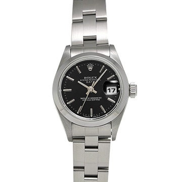 ロレックス オイスターパーペチュアル デイト 69160 ブラック レディース 時計 【中古】【wristwatch】