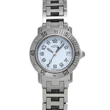 エルメス クリッパー ダイバー CL5.210 ホワイト レディース 時計 【中古】【wristwatch】
