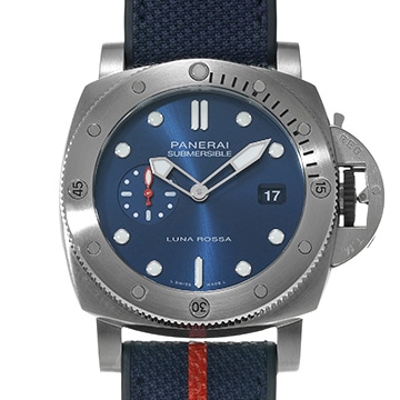パネライ サブマーシブル クアランタクアトロ ルナ・ロッサ PAM01391 ブルー メンズ 時計 【中古】【wristwatch】