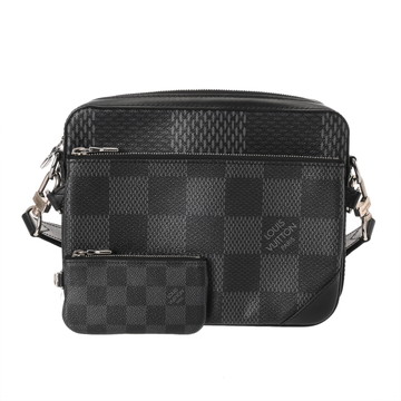 ルイ ヴィトン ダミエグラフィット3D トリオ メッセンジャー ブラック N50017 ダミエキャンバス メンズ バッグ 【中古】【bag】