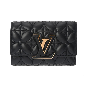 ルイ ヴィトン ポルトフォイユ カプシーヌ コンパクト ノワール M83666 カーフレザー レディース 財布 【中古】【purse】