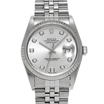 ロレックス デイトジャスト 16234G シルバー/ダイヤモンド メンズ 時計 【中古】【wristwatch】