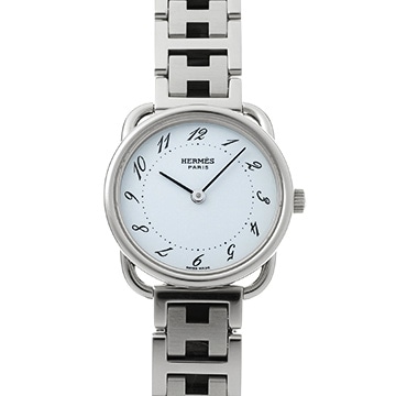 エルメス アルソー AR3.210 ホワイト レディース 時計 【中古】【wristwatch】