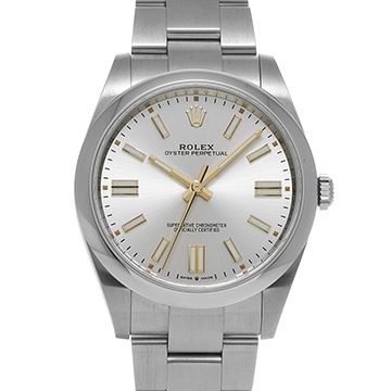 ロレックス オイスターパーペチュアル 41 124300 シルバー メンズ 時計 【中古】【wristwatch】