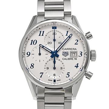 タグ ホイヤー カレラ キャリバー16 クロノグラフ ブルーエディション CBK2114.BA0715 シルバー メンズ 時計 【中古】【wristwatch】