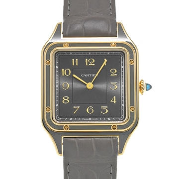 カルティエ サントスデュモン LM グレーラッカー WGSA0097 グレー メンズ 時計 【中古】【wristwatch】
