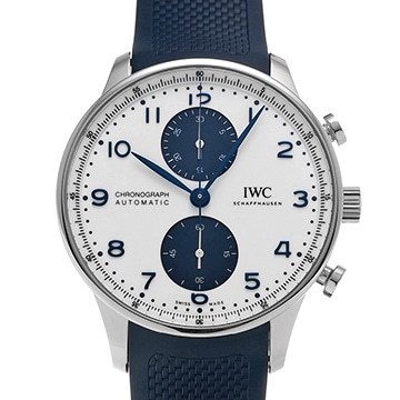 IWC ポルトギーゼ クロノグラフ IW371620 ホワイト/ブルー メンズ 時計 【中古】【wristwatch】