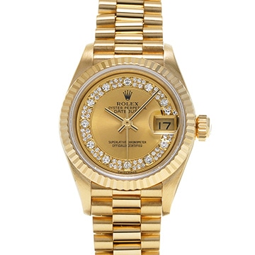 ロレックス デイトジャスト 69178 シャンパン/ダイヤモンド レディース 時計 【中古】【wristwatch】