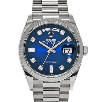 ロレックス デイデイト 36 128239A ブルーオンブレ/ダイヤモンド メンズ 時計 【中古】【wristwatch】