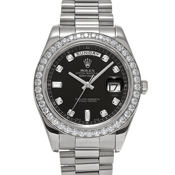 ロレックス デイデイトII 218349A ブラック/ダイヤモンド メンズ 時計 【中古】【wristwatch】